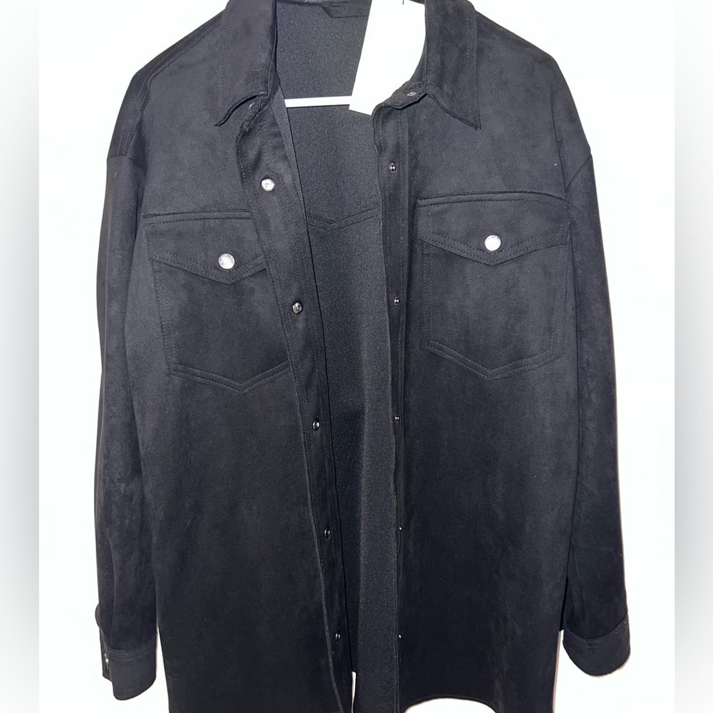 Black zara suede flannel size xsmall
